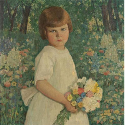 Portrait of a Young Girl by Rae Bredin - Auction record, sale price, and art valuation. Compare with similar artists and explore comparable artworks.