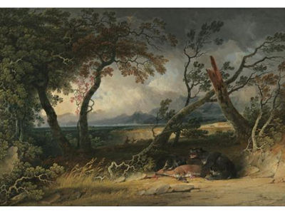 Indians Stalking Deer (Bears Feast)