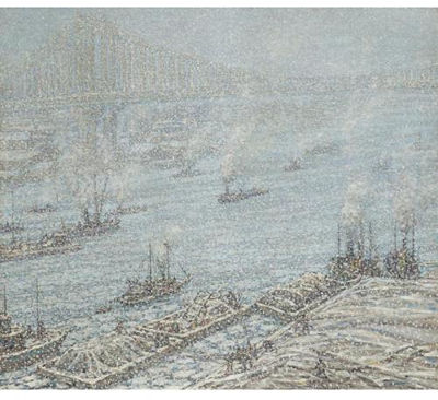 East River, New York, Winter