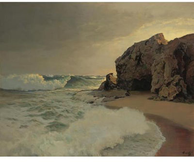 Smuggler's Cove by Frederick Judd Waugh - Auction record, sale price, and art valuation. Compare with similar artists and explore comparable artworks.