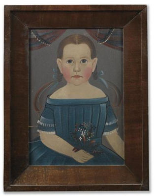 Portrait of a pretty young girl in blue dress