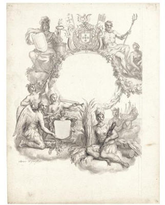A design for a frontispiece with an allegory of Brazil