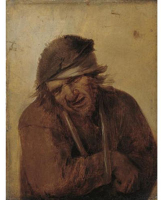 A Peasant Grimacing, his Arm in a Sling
