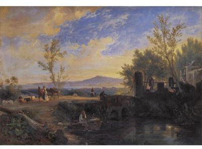 Peasants and Animals in a Landscape in Naples