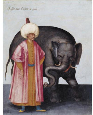 A Turbanned Pasha with an Elephant