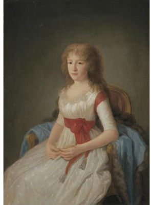 Portrait of a Young Woman in a white Dress