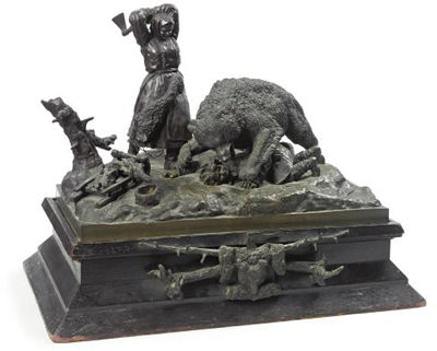 A BRONZE GROUP OF AN ATTACKING BEAR by Evgeni Ivanovich Naps - Auction record, sale price, and art valuation. Compare with similar artists and explore comparable artworks.