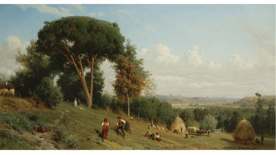 HAYMAKING by Karl Girardet - Auction record, sale price, and art valuation. Compare with similar artists and explore comparable artworks.