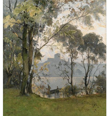 Sample artwork by Paul Lecomte (1842 - 1920), known for landscape painting - View similar artists and auction records