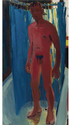STANDING MALE NUDE IN THE SHOWER