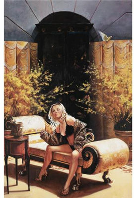 Sample artwork by Delia Brown (Born 1969), known for paintings of privileged young women socializing and posing - View similar artists and auction records