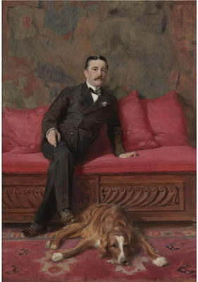Portrait of a Man and Dog