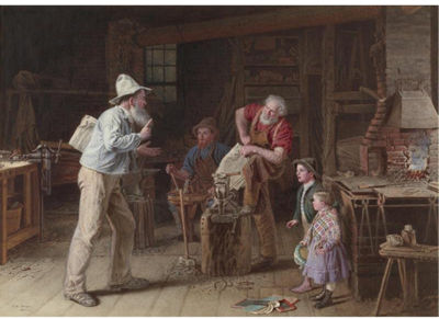 Sample artwork by Thomas Waterman Wood (1823 - 1903), known for genre, portrait, and figure painting, etching - View similar artists and auction records