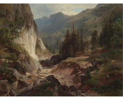 Sample artwork by Hermann Fuechsel (1833 - 1915), known for landscape-river-mountain, engraver - View similar artists and auction records