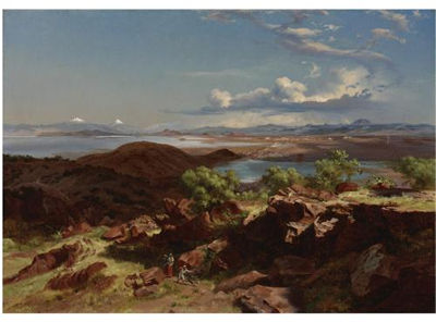 EL VALLE DE MÉXICO DESDE EL CERRO DE SANTA ISABEL (THE VALLEY OF MEXICO FROM THE HILLSIDE OF SANTA ISABEL) by Jose Maria Velasco - Auction record, sale price, and art valuation. Compare with similar artists and explore comparable artworks.