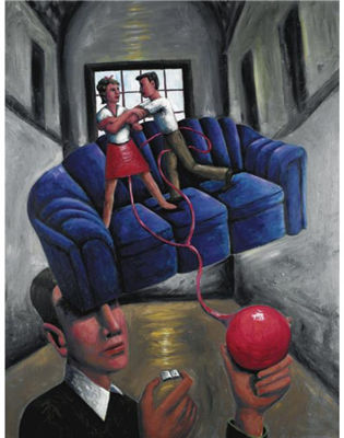 Sample artwork by David Aiken Humphrey (Born 1955), known for surreal object arrangement, animals, genre, illustration, teaching - View similar artists and auction records