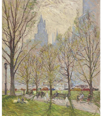 Spring in the Park, New York by Roger Dennis - Auction record, sale price, and art valuation. Compare with similar artists and explore comparable artworks.