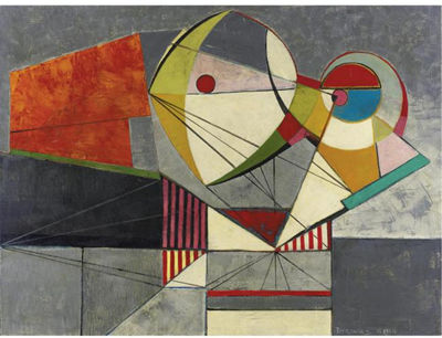 Abstract Composition by Werner Drewes - Auction record, sale price, and art valuation. Compare with similar artists and explore comparable artworks.
