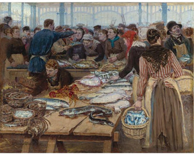LES HALLES; CRIÉE AU POISSON (FISH AUCTION AT LES HALLES)