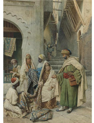 VISITING THE CARPET VENDOR