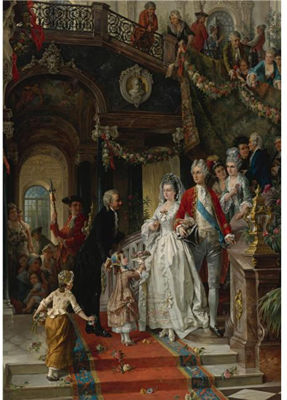 THE WEDDING PARTY by Carl Herpfer - Auction record, sale price, and art valuation. Compare with similar artists and explore comparable artworks.