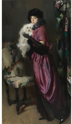 ELEGANT WOMAN WITH HER DOG