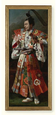PORTRAIT OF THE MANZAI ACTOR IN THE ROLE OF A SAMURAI