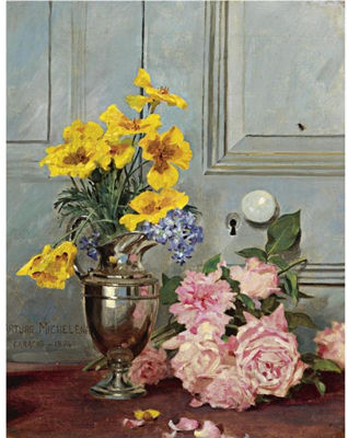 STILL LIFE WITH PINK ROSES