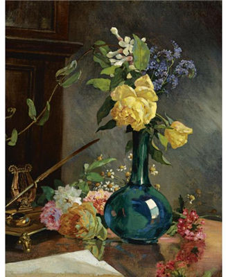 STILL LIFE WITH YELLOW ROSES