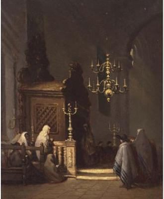 A SYNAGOGUE INTERIOR