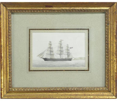 Roanoke (Captian Lowell's Ship) by Eugene Jacques Philippe Grandin - Auction record, sale price, and art valuation. Compare with similar artists and explore comparable artworks.
