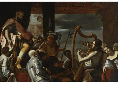 DAVID PLAYING THE HARP BEFORE SAUL