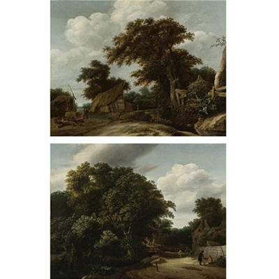 Sample artwork by Cornelis Gerritsz Decker (1620 - 1678), known for landscape paintings, figure in landscape - View similar artists and auction records