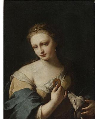PORTRAIT OF A GIRL WITH A DOG