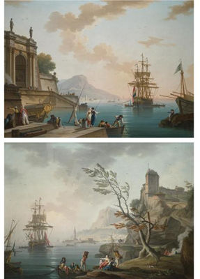 Sample artwork by Charles François Grenier de Lacroix (c.1700 - 1782), known for landscape and marine painting inspired by vernet, kapeller, and d'arles - View similar artists and auction records