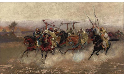 ARAB HORSEMEN IN GALLOP