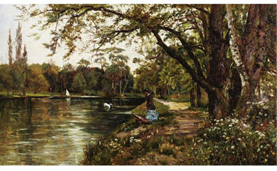 A STROLL IN SPRING by Theodore Hines - Auction record, sale price, and art valuation. Compare with similar artists and explore comparable artworks.