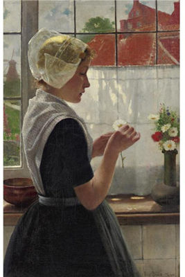 Sample artwork by Theodor Grust (1859 - 1919), known for genre, domestic interior painting - View similar artists and auction records