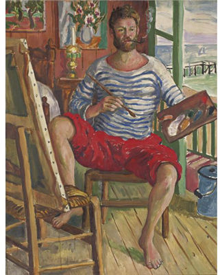 Portrait of Waldo Peirce: SELF-PORTRAIT OF THE ARTIST AT WORK