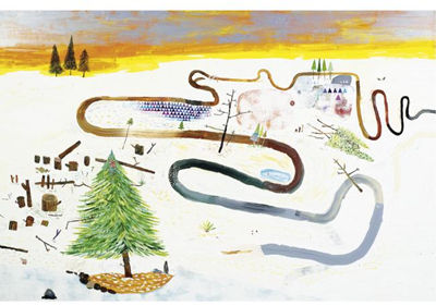 Sample artwork by Lisa Sanditz (Born 1974), known for large-scale psychedelic landscape paintings, murals - View similar artists and auction records
