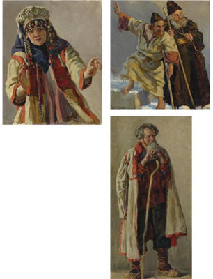 THREE STUDIES FOR PAINTINGS (3)