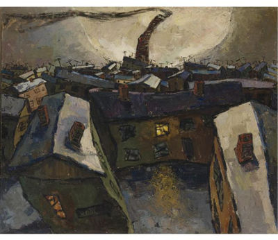CITY WITH MOON (SOCIALIST CITY), 1959