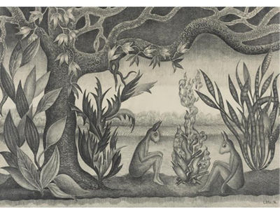 A PAIR OF DRAWINGS (THE BONFIRE AND AMURUSTNIK), 1976-77 (2)