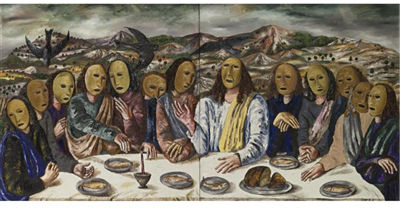 LAST SUPPER, 1990 by Natalia Nesterova - Auction record, sale price, and art valuation. Compare with similar artists and explore comparable artworks.
