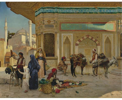 Sample artwork by Rudolf Ernst (1854 - 1932), known for middle eastern figure and genre paintings-orientalist - View similar artists and auction records