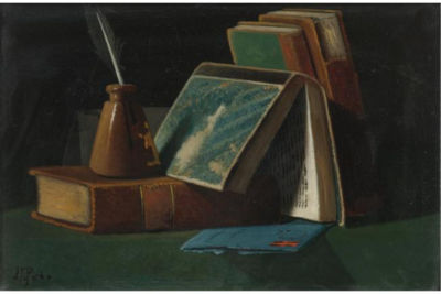 BOOKS AND INKWELL