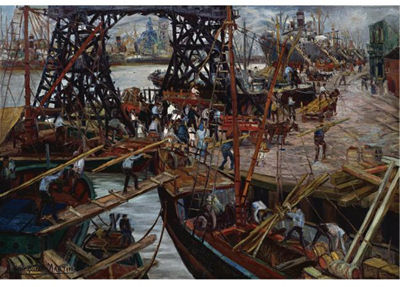 Sample artwork by Benito Quinquela Martin (1890 - 1977), known for port scene genre painting - View similar artists and auction records