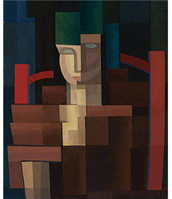 LA SENORITA DEL SOMBRERO VERDE by Emilio Pettoruti - Auction record, sale price, and art valuation. Compare with similar artists and explore comparable artworks.