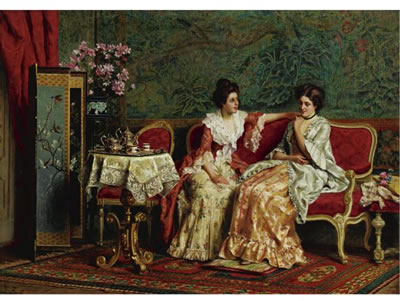 Tea Time by Guglielmo Zocchi - Auction record, sale price, and art valuation. Compare with similar artists and explore comparable artworks.