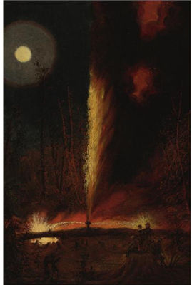 FIRST OIL WELL BURNING